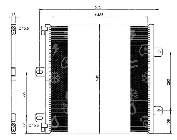 kondenzátor Renault Midlum,OEM 5010315259,5010619265